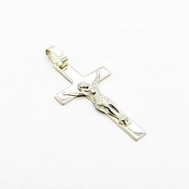 DIJE CRUZ PLANA CRISTO 20x32MM /PLATA